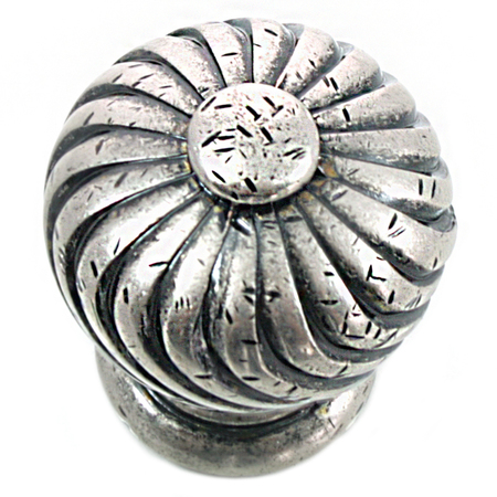MNG 1 1/4" Knob, French Twist, Distressed Pewter 83964